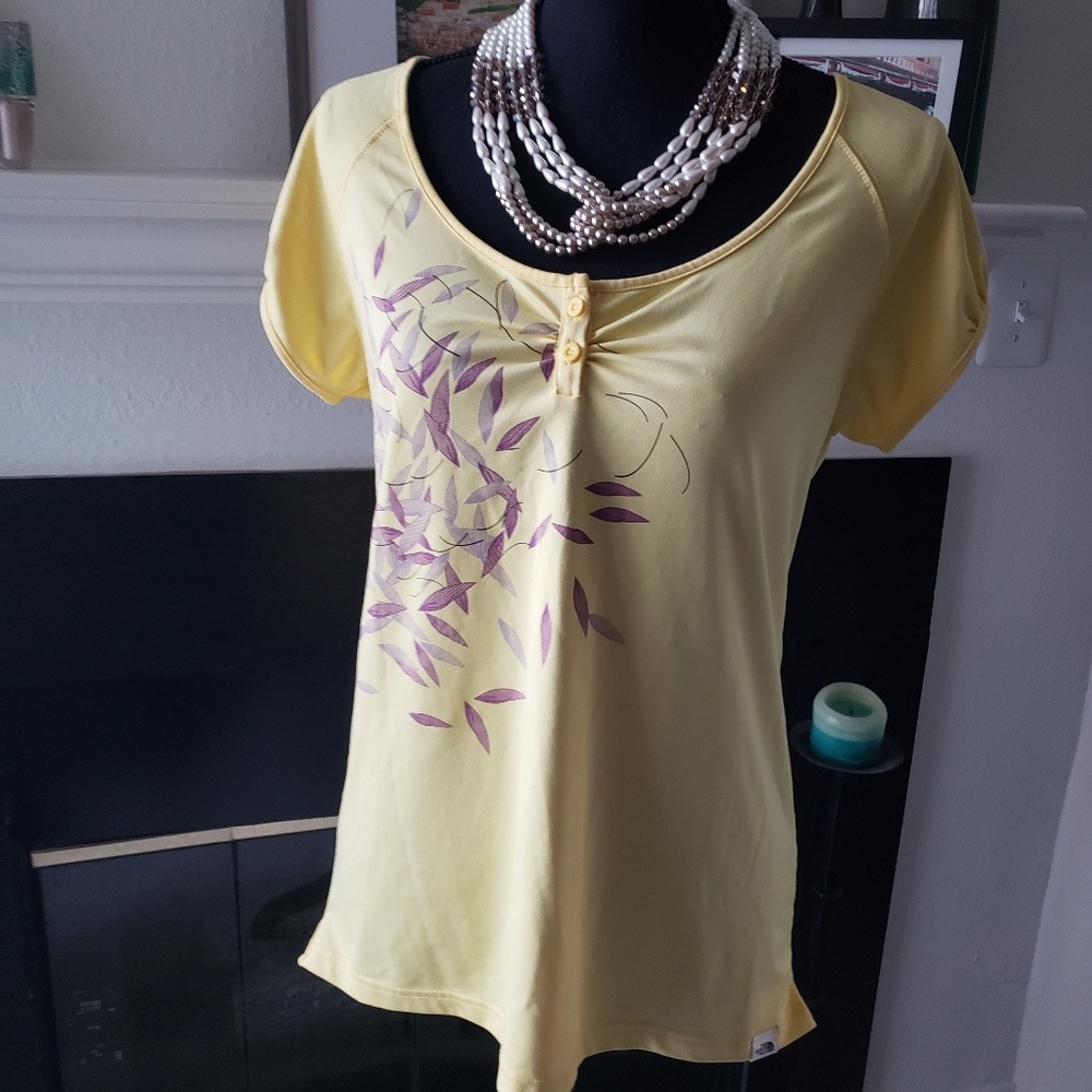 The North Face  Yellow Short Sleeve Athletic Top